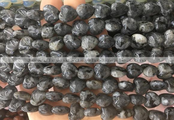 HGBS21 15 inches 12mm heart black labradorite gemstone beads wholesale