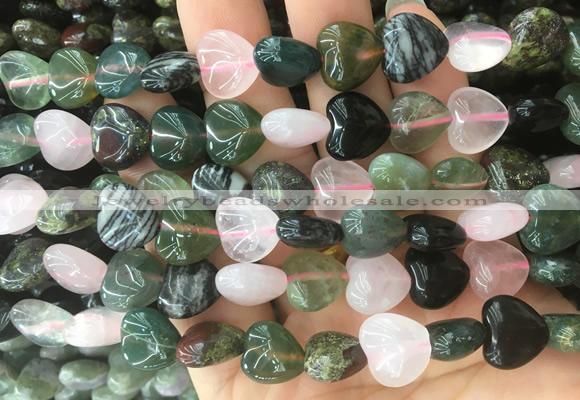 HGBS27 15 inches 12mm heart colorful gemstone beads wholesale