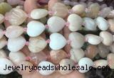 HGBS30 15 inches 20mm heart pink aventurine gemstone beads wholesale