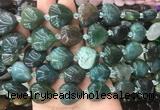 HGBS41 15 inches 20mm heart moss agate gemstone beads wholesale