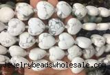 HGBS49 15 inches 20mm heart white howlite gemstone beads wholesale