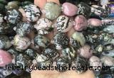 HGBS56 15 inches 20mm heart black veined rhodonite gemstone beads wholesale