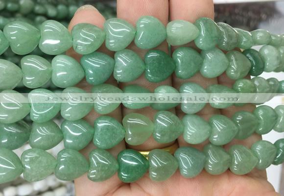 HGBS69 15 inches 10mm heart green aventurine gemstone beads wholesale