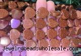 HGBS92 15 inches 16mm heart golden sandstone gemstone beads wholesale