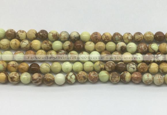 LEBS01 15 inches 4mm round lemon turquoise beads wholesale