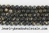 LPBS02 15 inches 8mm round black Lepidolite beads wholesale