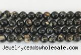 LPBS03 15 inches 10mm round black Lepidolite beads wholesale