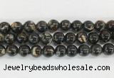 LPBS04 15 inches 12mm round black Lepidolite beads wholesale