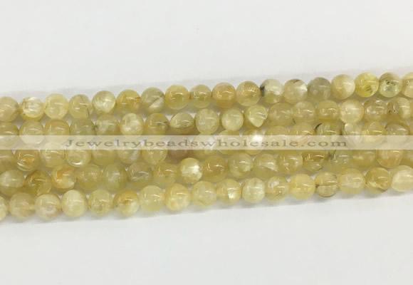 LPBS11 15 inches 6mm round yellow Lepidolite beads wholesale