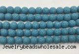 LVBS05 6mm, 8mm, 10mm, 12mm, 14mm, 16mm, 18mm & 20mm round turquoise blue lava beads