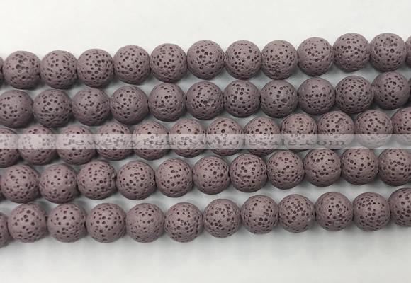 LVBS09 6mm, 8mm, 10mm, 12mm, 14mm, 16mm, 18mm & 20mm round purple lava beads