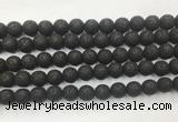 LVBS12 6mm, 8mm, 10mm, 12mm, 14mm, 16mm, 18mm & 20mm round black lava beads