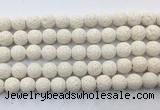 LVBS14 6mm, 8mm, 10mm, 12mm, 14mm, 16mm, 18mm & 20mm round white lava beads