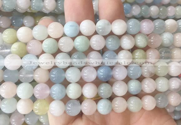 MGBS02 15 inches 8mm round morganite beads wholesale