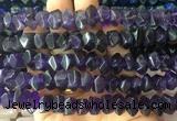 NGBS112 15 inches 8*12mm - 10*14mm faceted nuggets amethyst beads