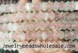 NGBS115 15 inches 8*12mm - 10*14mm faceted nuggets rose quartz beads