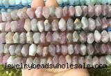 NGBS116 15 inches 8*12mm - 10*14mm faceted nuggets rose quartz beads