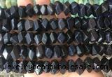 NGBS125 15 inches 8*12mm - 10*14mm faceted nuggets blue sandstone beads