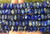 NGBS128 15 inches 8*12mm - 10*14mm faceted nuggets lapis lazuli beads