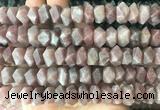 NGBS129 15 inches 8*12mm - 10*14mm faceted nuggets sunstone beads