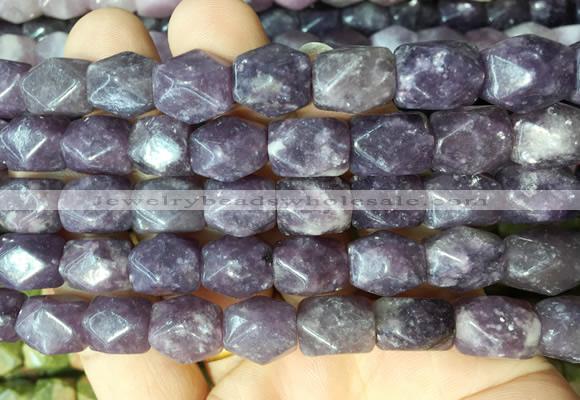 NGBS135 15 inches 9*11mm faceted nuggets lepidolite gemstone beads