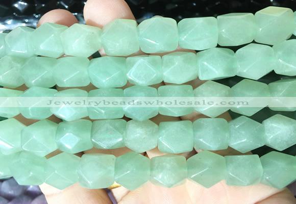 NGBS139 15 inches 9*11mm faceted nuggets green aventurine gemstone beads