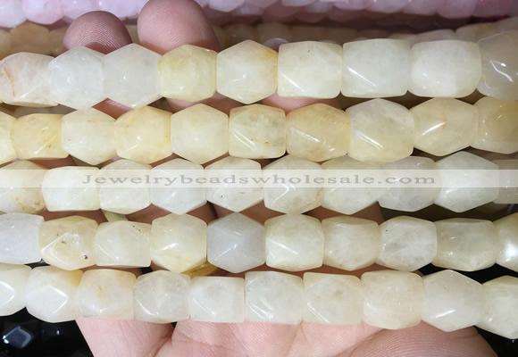 NGBS143 15 inches 9*11mm faceted nuggets yellow aventurine gemstone beads