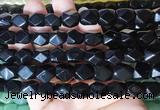 NGBS146 15 inches 9*11mm faceted nuggets black obsidian gemstone beads