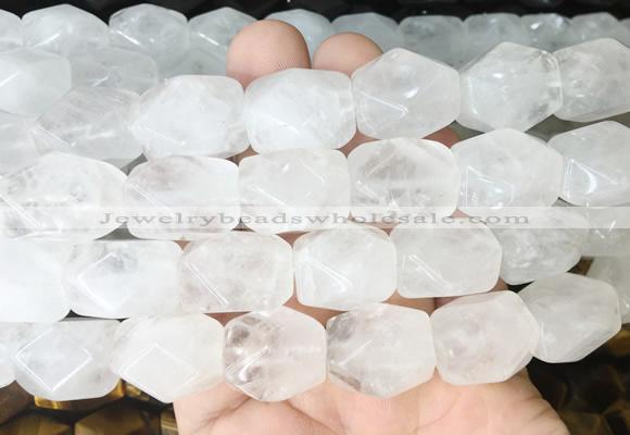 NGBS158 15 inches 13*18mm faceted nuggets white crystal gemstone beads