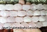 NGBS159 15 inches 13*18mm faceted nuggets rose quartz gemstone beads