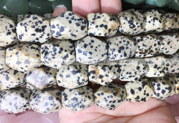 NGBS173 15 inches 13*18mm faceted nuggets dalmatian jasper gemstone beads