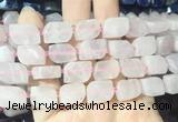 NGBS180 15 inches 10*14mm - 12*16mm freeform rose quartz beads