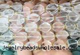 NGBS188 15 inches 10*14mm - 12*16mm faceted freeform white crystal beads