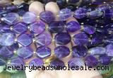 NGBS190 15 inches 10*14mm - 12*16mm faceted freeform amethyst beads