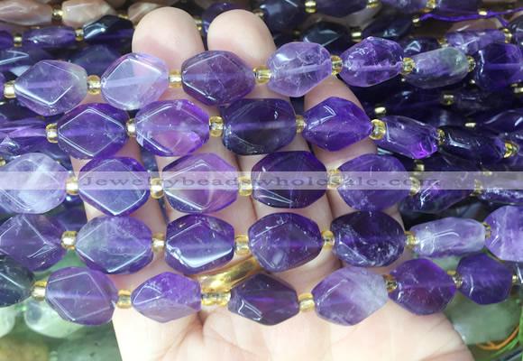 NGBS190 15 inches 10*14mm - 12*16mm faceted freeform amethyst beads