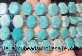 NGBS198 15 inches 10*14mm - 12*16mm faceted freeform amazonite beads