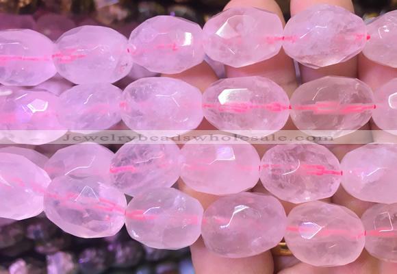 NGBS26 15 inches 12*16 - 13*18mm faceted nuggets rose quartz beads