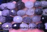 NGBS30 15 inches 12*16 - 13*18mm faceted nuggets black rutilated quartz beads