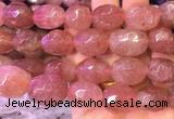 NGBS32 15 inches 12*16 - 13*18mm faceted nuggets red strawberry quartz beads