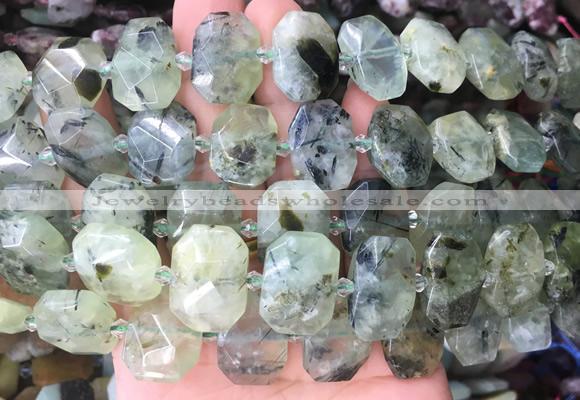 NGBS67 15 inches 13*18mm - 15*20mm faceted freeform prehnite beads