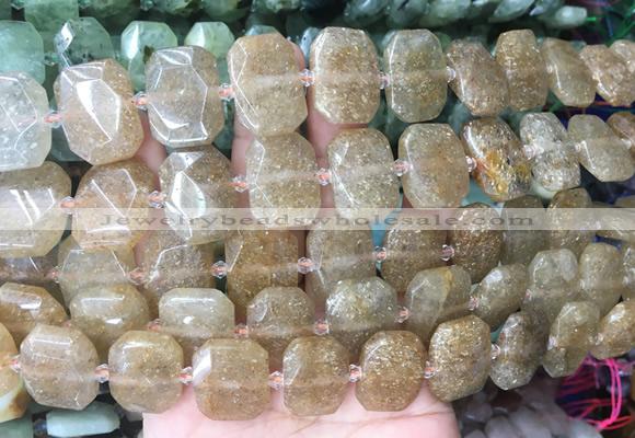 NGBS74 15 inches 13*18mm - 15*20mm faceted freeform quartz beads