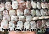 NGBS80 15 inches 13*18mm - 15*20mm faceted freeform sunstone beads