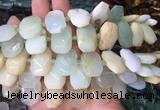 NGBS86 15 inches 13*18mm - 15*20mm faceted freeform green opal beads