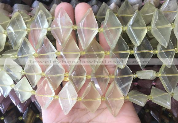 NGBS92 15 inches 13*22mm - 15*25mm faceted marquise lemon quartz beads