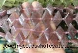 NGBS93 15 inches 13*22mm - 15*25mm faceted marquise strawberry quartz beads