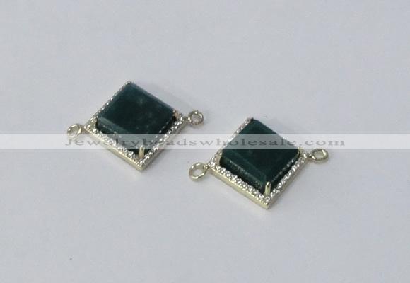 NGC1033 12*12mm diamond agate gemstone connectors wholesale