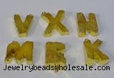 NGC1066 20*25mm - 25*30mm letter druzy agate connectors wholesale