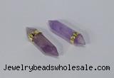 NGC1128 8*40mm - 10*35mm sticks amethyst connectors wholesale