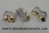 NGC113 35*45mm - 35*65mm freeform druzy agate connectors wholesale