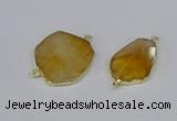 NGC1152 20*30mm - 30*35mm freeform citrine gemstone connectors